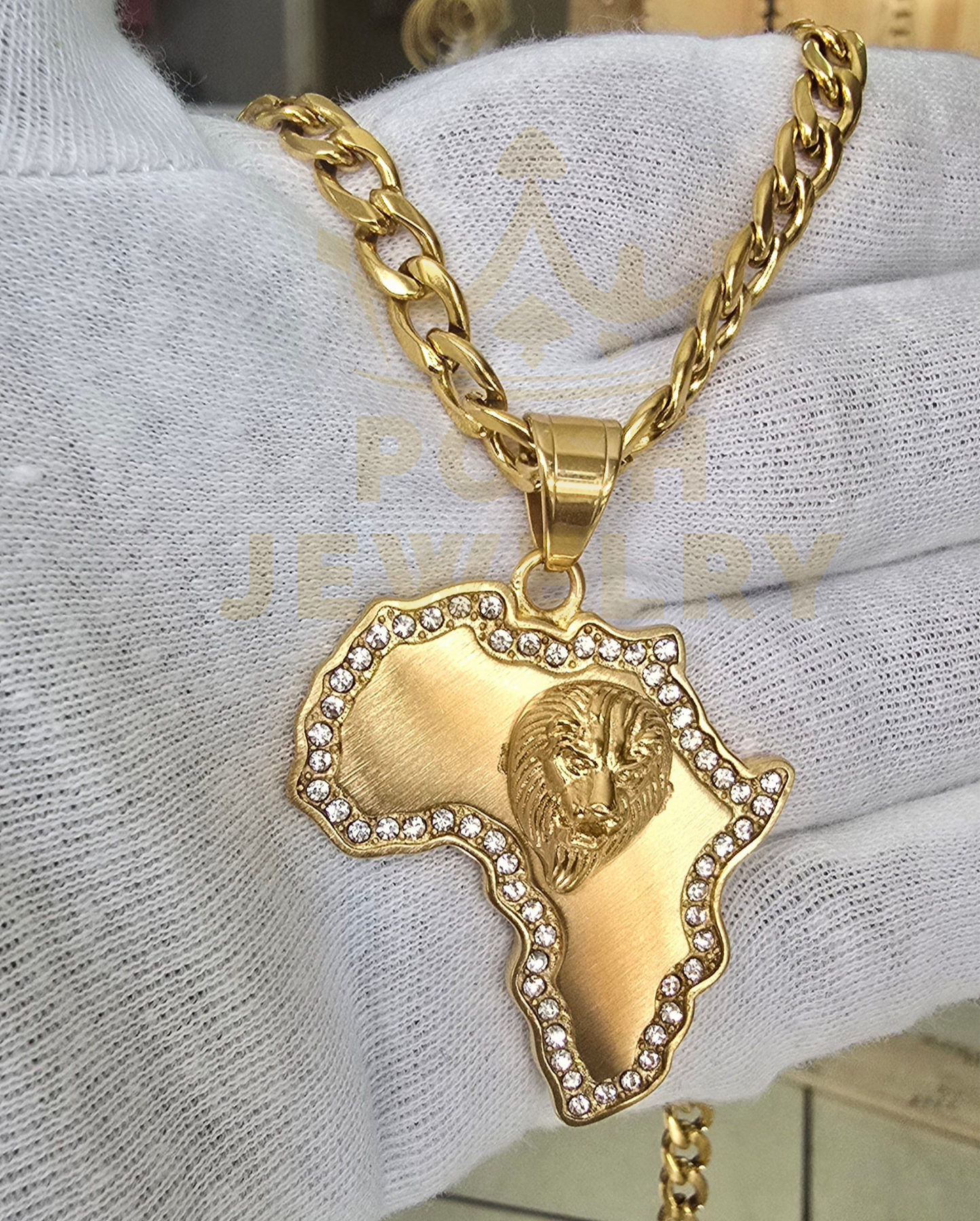 African Lion Pendant Necklace