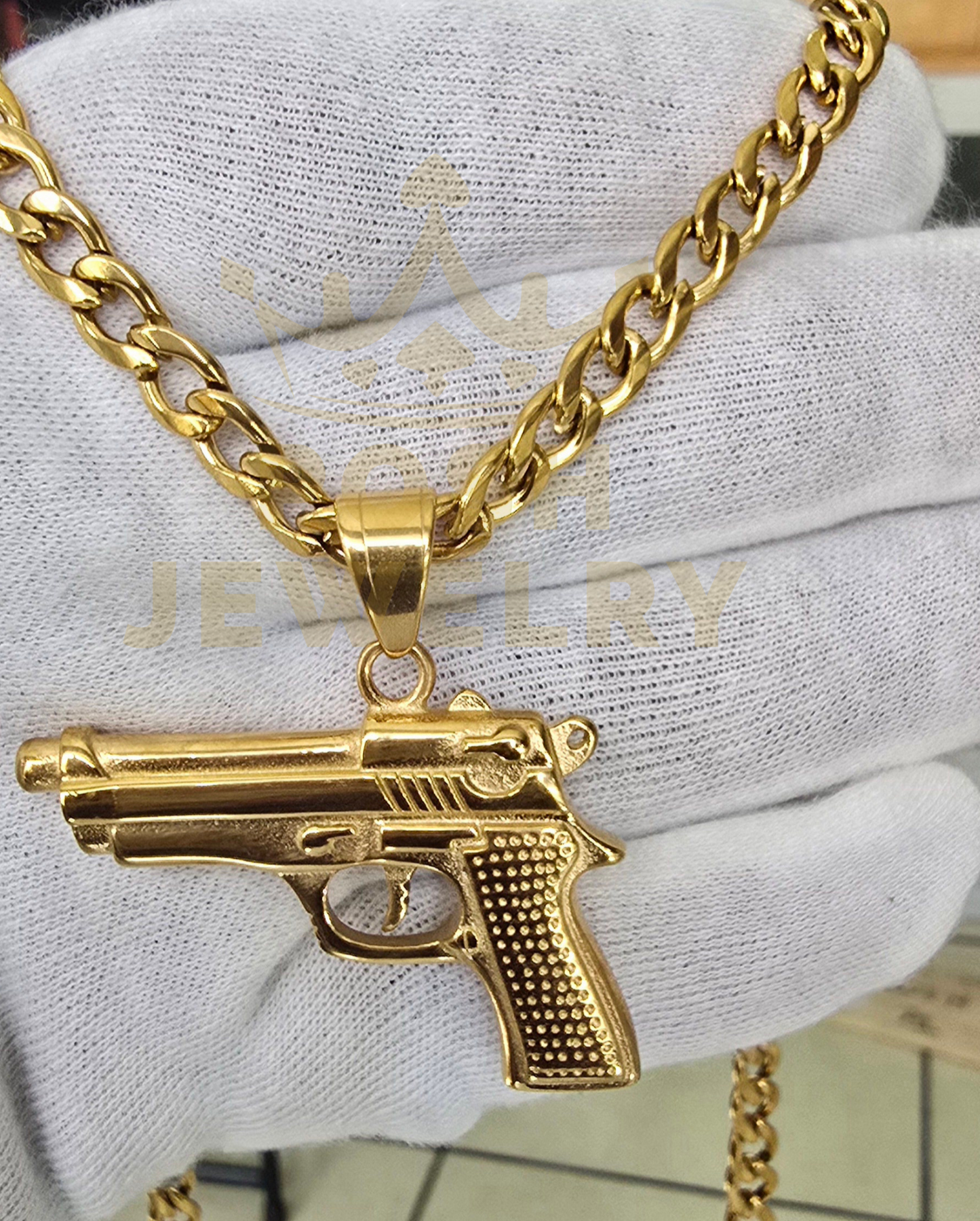 Gun Pendant Necklace